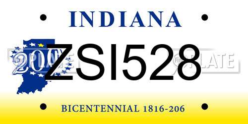 ZSI528 Indiana License Plate