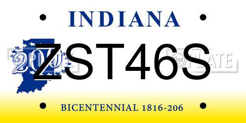 ZST46S Indiana License Plate