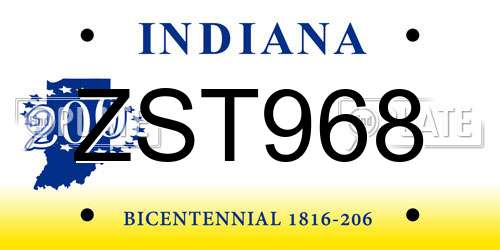ZST968 Indiana License Plate