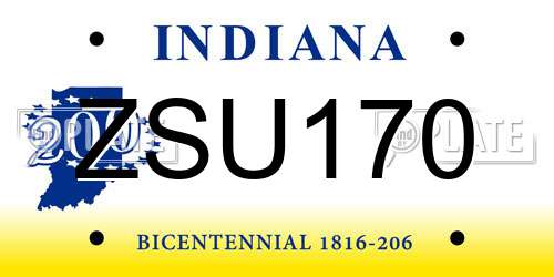 ZSU170 Indiana License Plate