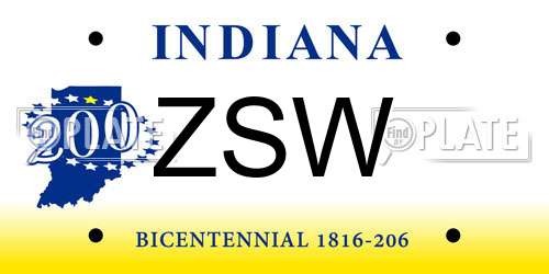 ZSW Indiana License Plate