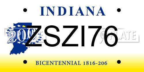 ZSZI76 Indiana License Plate