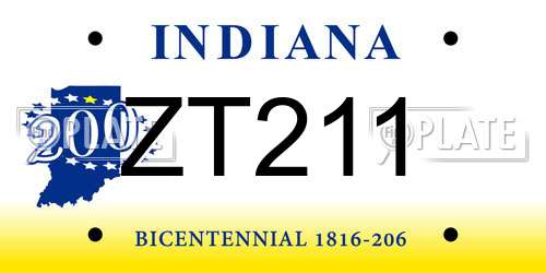 ZT211 Indiana License Plate