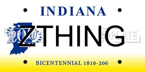 ZTHING Indiana License Plate