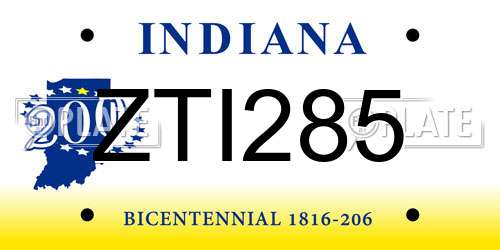 ZTI285 Indiana License Plate