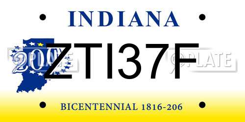 ZTI37F Indiana License Plate