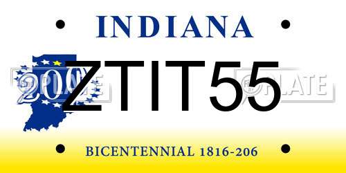 ZTIT55 Indiana License Plate
