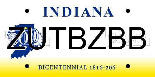 ZUTBZBB Indiana License Plate