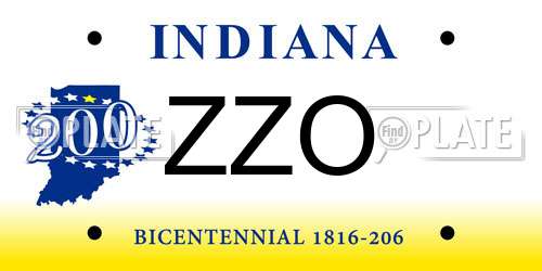 ZZO Indiana License Plate