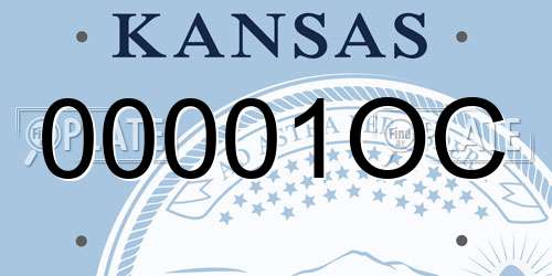 00001OC Kansas License Plate