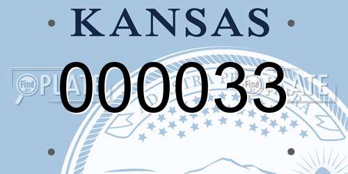 000033 Kansas License Plate