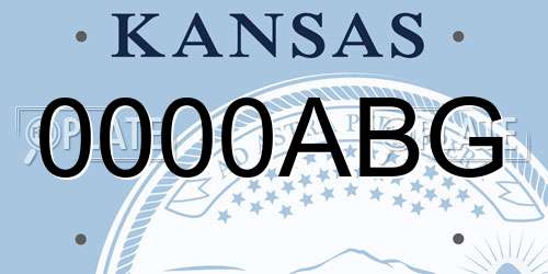 0000ABG Kansas License Plate