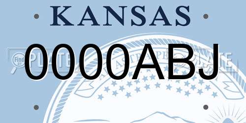0000ABJ Kansas License Plate