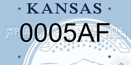 0005AF Kansas License Plate