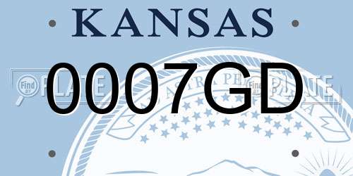 0007GD Kansas License Plate