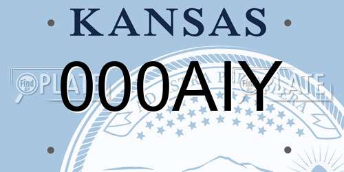 000AIY Kansas License Plate