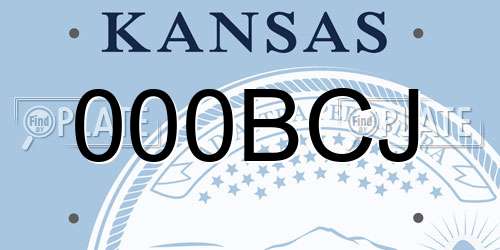 000BCJ Kansas License Plate