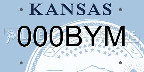 000BYM Kansas License Plate