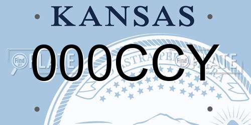 000CCY Kansas License Plate