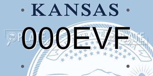 000EVF Kansas License Plate