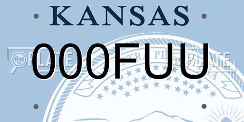 000FUU Kansas License Plate