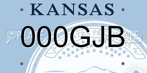 000GJB Kansas License Plate
