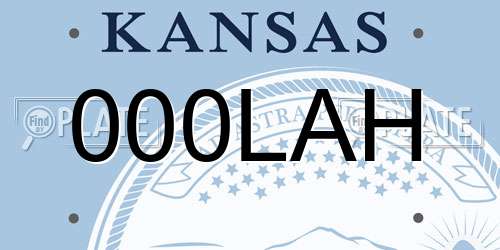 000LAH Kansas License Plate
