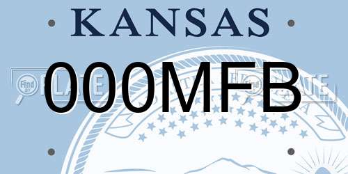 000MFB Kansas License Plate