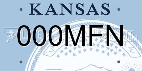 000MFN Kansas License Plate