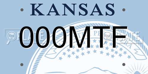 000MTF Kansas License Plate