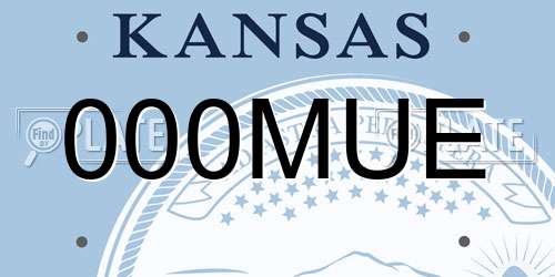 000MUE Kansas License Plate