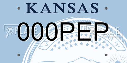 000PEP Kansas License Plate