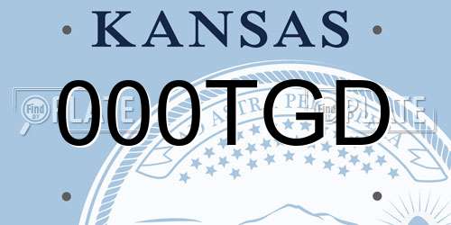 000TGD Kansas License Plate