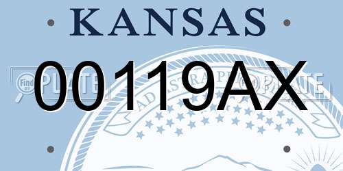 00119AX Kansas License Plate