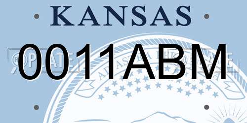 0011ABM Kansas License Plate