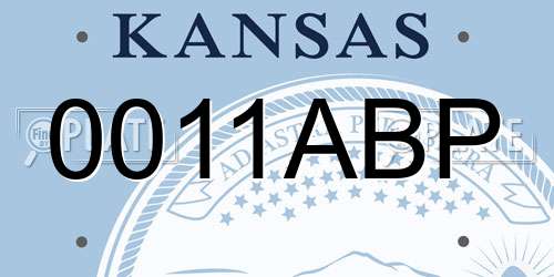 0011ABP Kansas License Plate