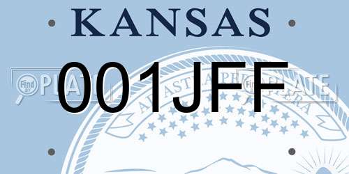 001JFF Kansas License Plate