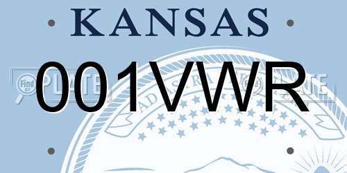 001VWR Kansas License Plate