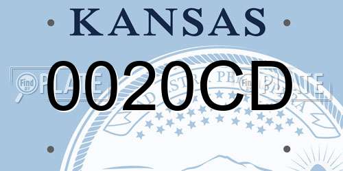 0020CD Kansas License Plate