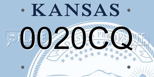 0020CQ Kansas License Plate