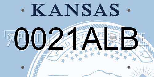 0021ALB Kansas License Plate
