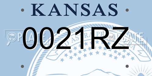 0021RZ Kansas License Plate