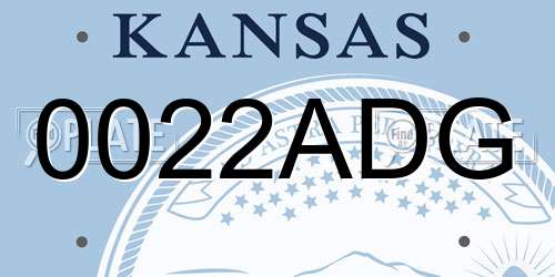 0022ADG Kansas License Plate