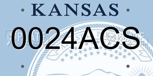 0024ACS Kansas License Plate