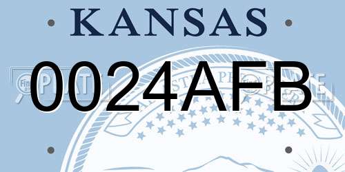 0024AFB Kansas License Plate
