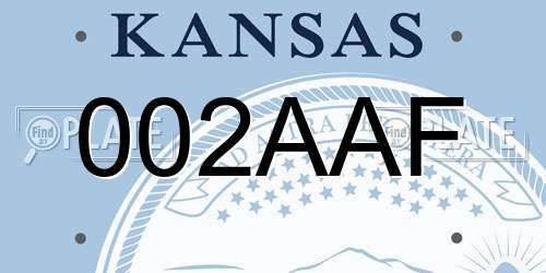 002AAF Kansas License Plate