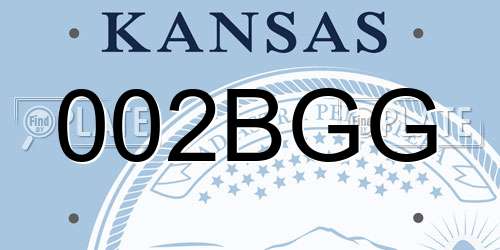 002BGG Kansas License Plate