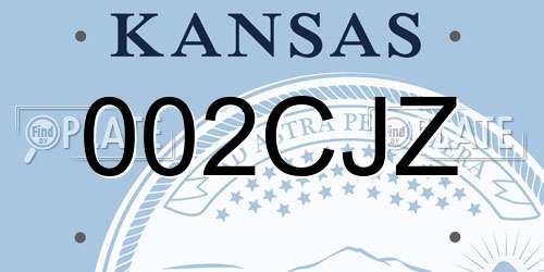 002CJZ Kansas License Plate