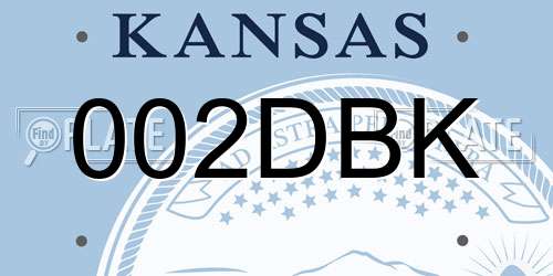 002DBK Kansas License Plate