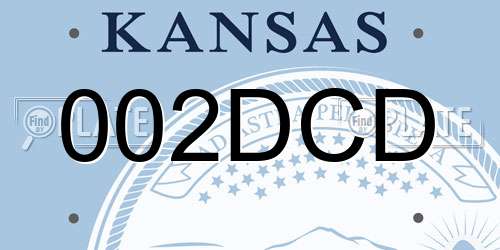 002DCD Kansas License Plate